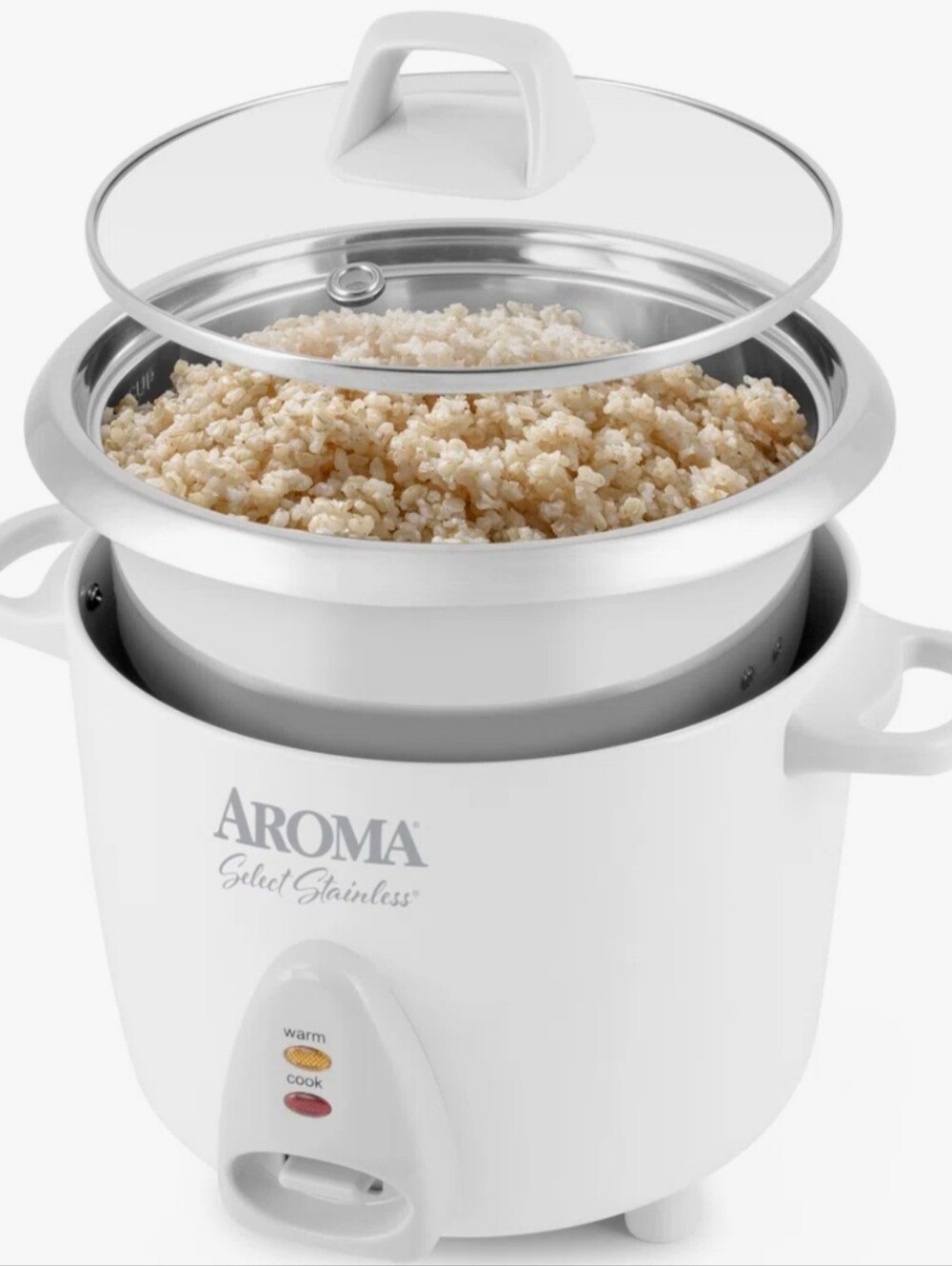 Aroma White Rice Cooker Stainless Steel Nwt New In Box Sealed